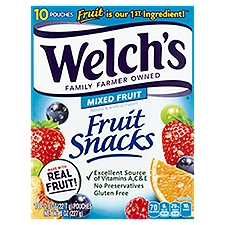 Welch's Mixed Fruit Fruit Snacks, 0.8 oz, 10 count