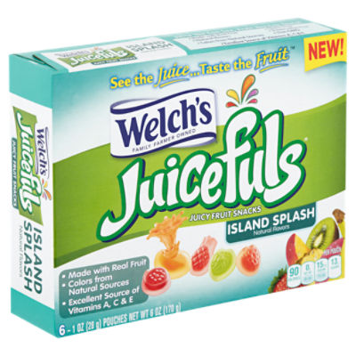 Welch's Juicefuls Island Splash Juicy Fruit Snacks, 1 oz, 6 count