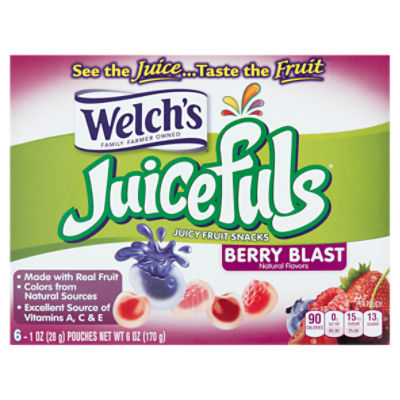 Welch's Juicefuls Berry Blast Juicy Fruit Snacks, 1 oz, 6 count