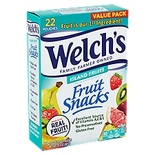 Welch's Island Fruits Fruit Snacks Value Pack, 0.9 oz, 22 count