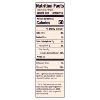 Welch's Strawberry Absolute Fruitfuls Fruit Strips, 0.5 oz, 10 count