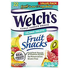 Welch's Island Fruits Fruit Snacks Value Pack, 0.8 oz, 22 count