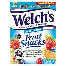 Welch's Mixed Fruit Fruit Snacks Value Pack, 0.8 oz, 22 count