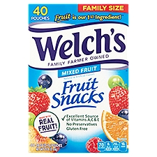 Welch's Mixed Fruit Fruit Snacks Family Size, 0.8 oz, 40 count