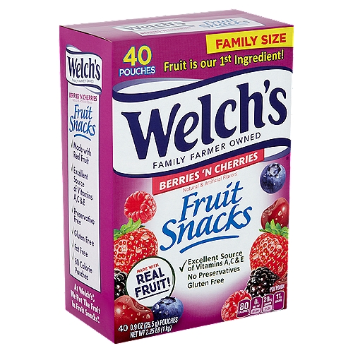 Welch's Berries 'n Cherries Fruit Snacks Family Size, 0.9 oz, 40 count
Good2Go®