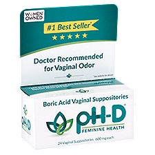 pH-D Boric Acid 600 mg, Vaginal Suppositories, 1 Each