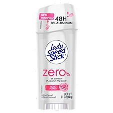 Lady Speed Stick, Inivisible Zero% Rose Petals Deodorant Stick, 2.1 Oz