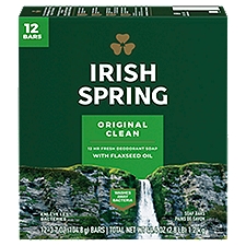 Irish Spring Original Clean for Men, Deodorant Bar Soap, 3.7 Ounce
