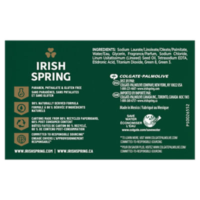 Irish Spring Bar Soap for Men, Original Clean - 3.7 oz