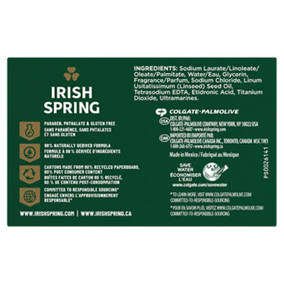 Irish Spring Bar Soap for Men, Icy Blast Deodorant Bar Soap, 3.7 Oz, 8 Pack