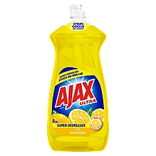 Ajax Ultra Super Degreaser Dishwashing Liquid Dish Soap, Lemon - 28 Fluid Ounce