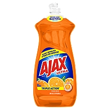 Ajax Ultra Triple Action Dishwashing Liquid Dish Soap, Orange Scent - 28 Fluid Ounce
