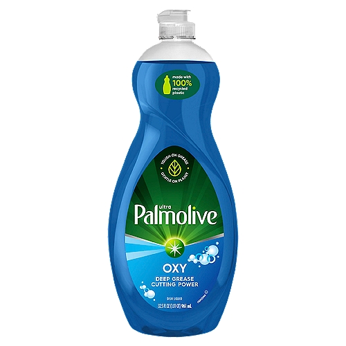 Palmolive Ultra Dishwashing Liquid Dish Soap, Oxy Power Degreaser - 32.5 Fluid Ounce
Palmolive Ultra Oxy Power Degreaser Liquid Dish Soap uses deep grease cutting power to help you tackle your tough messes, from stuck-on food to your greasiest dishes. While Palmolive Ultra Oxy is tough on grease, it is made to be gentle on the earth with a biodegradable cleaning ingredients and sustainable packaging. Make a difference at home and on the environment with Palmolive Ultra.

concentrated concentrate liquid dish soap dishwashing detergent hand hypoallergenic natural organic moisturizing cuts grease mild scent cleans dishes grime environmentally friendly wash pots pans stuck on food