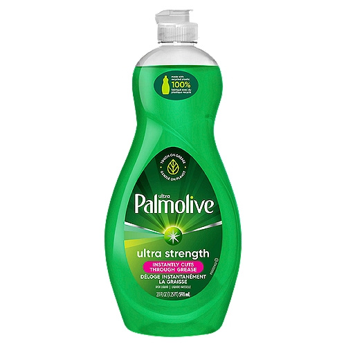 Palmolive Ultra Dishwashing Liquid Dish Soap, Ultra Strength Original- 20 Fluid Ounce
Palmolive Ultra Strength Liquid Dish Soap is the grease fighting dish soap you know and trust. From stuck-on food to your greasiest dishes, we're there to help you tackle tough messes. While Palmolive Ultra is tough on grease, it is made to be gentle on the earth with biodegradable cleaning ingredients and sustainable packaging. Make a difference at home and on the environment with Palmolive Ultra.

concentrated concentrate liquid dish soap dishwashing detergent hand hypoallergenic natural organic moisturizing cuts grease mild scent cleans dishes grime environmentally friendly wash pots pans stuck on food

Biodegradable Cleaning Ingredients†
†OECD 301 B,C,D / OCDE 301 B,C,D

10x grease fighting actions†
†works in 10 ways to fight grease