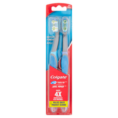 Colgate 360° Floss-Tip Sonic Power Soft Powered Toothbrushes Value Pack, 2 count