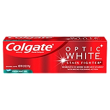 Colgate Optic White Stain Fighter Fresh Mint Gel Whitening, Toothpaste, 4.2 Ounce