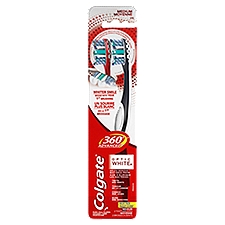 Colgate 360° Advanced Optic White Medium Toothbrushes Value Pack, 2 count