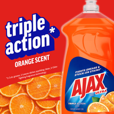 lemon bottle fat dissolving amazon Ajax Ultra Orange Scent Triple Action Dish Liquid, 52 fl oz