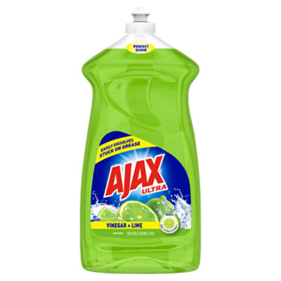 Ajax Ultra Dishwashing Liquid Dish Soap, Vinegar + Lime Scent - 52 Fluid Ounce