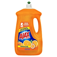 Ajax Dishwashing Liquid Dish Soap, Ultra Triple Action Orange Scent, 28 Ounce