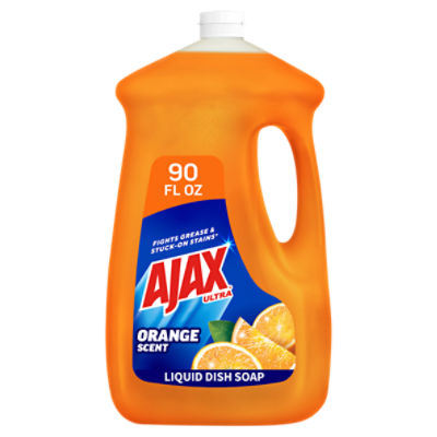 Ajax Ultra Orange Scent Triple Action Dish Liquid, 90 fl oz, 28 Ounce