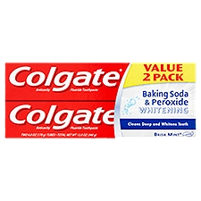 Colgate Whitening Brisk Mint Paste Anticavity Fluoride Toothpaste Value Pack, 6.0 oz, 2 count