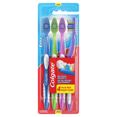 Colgate Extra Clean Full Head Toothbrush, Medium - 4 Count, 4 Each