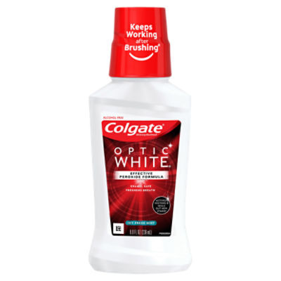 Colgate Optic White Whitening Mouthwash, Fresh Mint - 236 mL, 8 fl. oz., 8 Fluid ounce