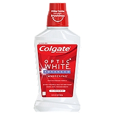 Colgate Optic White Whitening Mouthwash, 2% Hydrogen Peroxide, Fresh Mint - 473 mL, 16 fl.oz., 16 Fluid ounce