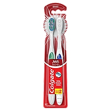 Colgate 360° Optic White Whitening Soft Toothbrush - 2 Count, 2 Each
