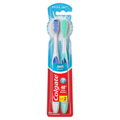 Kroger® SmartGrip® Sensitive Extra Soft Toothbrushes, 2 ct - City