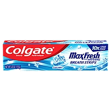 Colgate MaxFresh with Whitening Breath Strips Cool Mint Toothpaste, 6.0 oz