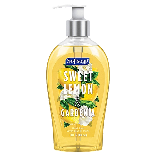 Softsoap Liquid Hand Soap, Sweet Lemon and Gardenia - 13 Fluid Ounce
Beautify your sink today with Softsoap Sweet Lemon & Gardenia liquid hand soap while expressing your personal style and indulging in the fresh scent of sweet lemon and gardenia. This liquid hand soap pump enhances the hand washing experience and also retains your skin's natural moisture.

liquid hand soap, hand soap, refillable soap pump dispenser, kitchen hand soap, bathroom hand soap, lemon hand soap, gardenia hand soap, lemon and gardenia hand soap, scented hand soap, moisturizing hand soap, decorative hand soap, soap, best hand soap
softsoap, softsoap hand soap, hand soap, softsoap décor, décor, softsoap sweet lemon, sweet lemon, sweet lemon and gardenia, softsoap sweet lemon and gardenia, fragrance hand soap, best liquid soap, best smelling liquid soap, top rated liquid hand soap, hand soap, liquid hand soap, soft soap, yellow soap, kitchen soap, bathroom soap