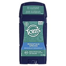 Tom's of Maine Long-Lasting Aluminum-Free Natural Deodorant for Men, Mountain Spring, 2.8 oz.