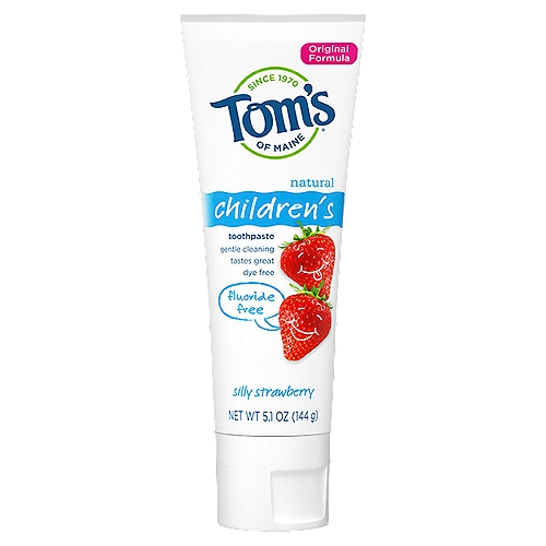 Tom's of Maine Kids Fluoride-Free Natural Toothpaste, Silly Strawberry, 5.1 oz.