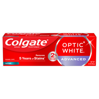 Colgate Optic White Advanced Icy Fresh Teeth Whitening Toothpaste, 3.2 oz, 3.2 Ounce