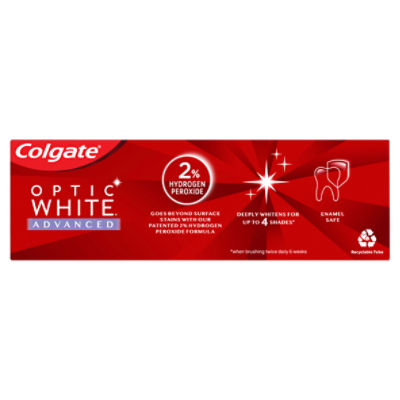 Colgate Optic White Advanced Icy Fresh Teeth Whitening Toothpaste, 3.2 oz
