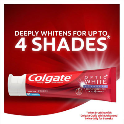 Colgate Optic White Advanced Icy Fresh Teeth Whitening Toothpaste, 3.2 oz