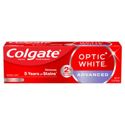 Colgate Optic White Advanced Sparkling White Anticavity Fluoride Toothpaste, 3.2 oz