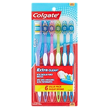 Colgate Extra Clean Soft Toothbrushes Value Pack, 6 count, 6 Each