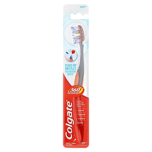 Floss-Tip® Bristles* for Deeper Reach**nnFloss-Tip® Bristles* gently reach deep between teeth and along gumlinen*This toothbrush does not replace flossingn** Below the gumline compared to an ordinary flat trim toothbrush