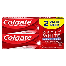 Colgate Optic White Advanced Sparkling White Teeth Whitening Value Pack, Toothpaste, 9 Ounce