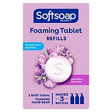 Softsoap Foaming Hand Soap Refill Tablets, Eco Friendly, Biodegradable, Sparkling Lavender - 3 Tabs