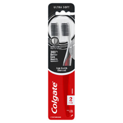 Colgate Gum Health Charcoal Toothbrush, Ultra Soft - 2pk