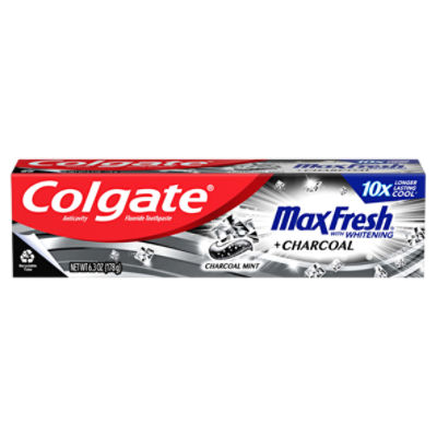 Colgate MaxFresh with Whitening + Charcoal Mint Anticavity Fluoride Toothpaste, 6.3 oz