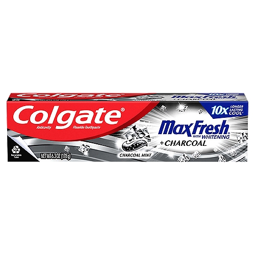 Colgate Max Fresh Toothpaste + Charcoal Whitening Toothpaste, Charcoal Mint 6.3oz
