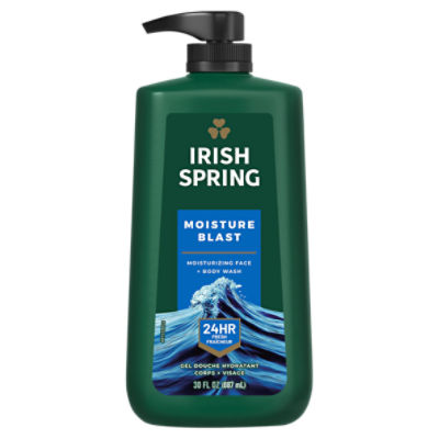 Irish Spring Moisture Blast Body Wash for Men, 30 Oz Pump