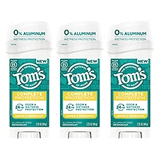Tom's of Maine Complete Protection Lemon & Bergamot Aluminum-Free Deodorant, 2.25 oz