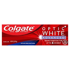 Colgate Optic White Advanced Whitening Stain Prevention, Toothpaste, 3.2 Ounce