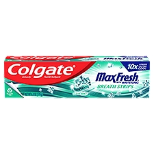 Colgate Max Fresh Whitening Toothpaste with Mini Breath Strips, Clean Mint Toothpaste 6.3oz, 6.3 Ounce